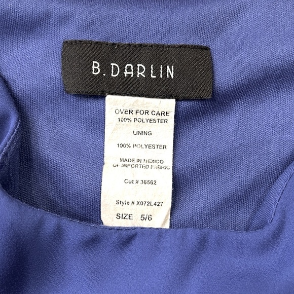 B. Darlin Off-Shoulder Dress Cobalt Blue Size 6 - Picture 6 of 8